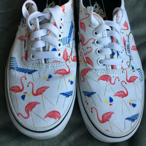 VANS Flamingo Print Sneakers - Women's 8.5